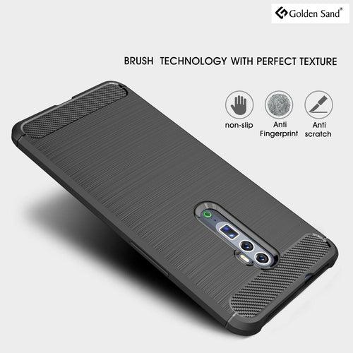 Carbon Fibre Series Shockproof Armor Back Cover for OPPO Reno 10x Zoom 6.6 inch, Black