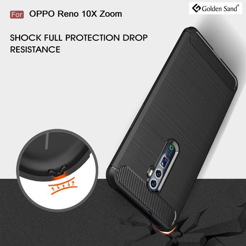 Carbon Fibre Series Shockproof Armor Back Cover for OPPO Reno 10x Zoom 6.6 inch, Black