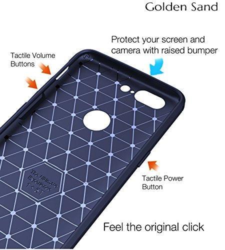 Carbon Fibre Series Shockproof Armor Back Cover for OnePlus 5T, 6.01 inch, Blue