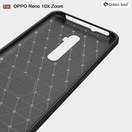 Carbon Fibre Series Shockproof Armor Back Cover for OPPO Reno 10x Zoom 6.6 inch, Black