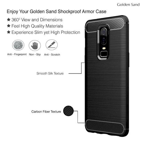 Carbon Fibre Series Shockproof Armor Back Cover for OnePlus 6, 6.28 inch, Black