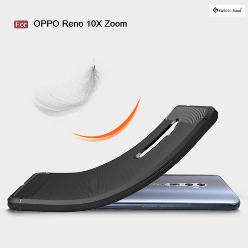 Carbon Fibre Series Shockproof Armor Back Cover for OPPO Reno 10x Zoom 6.6 inch, Black