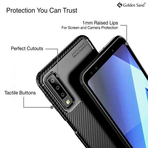 Aramid Fibre Series Shockproof Armor Back Cover for Samsung Galaxy A7 (2018), 6.0 inch, Black