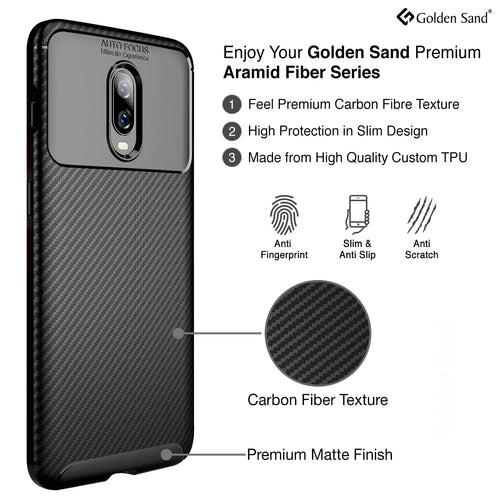 Aramid Fibre Series Shockproof Armor Back Cover For OnePlus 6T, OnePlus 7 6.41 inch, Black