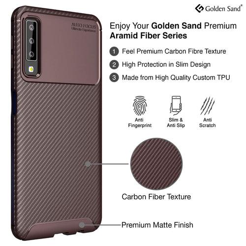 Aramid Fibre Series Shockproof Armor Back Cover for Samsung Galaxy A7 (2018), 6.0 inch, Brown