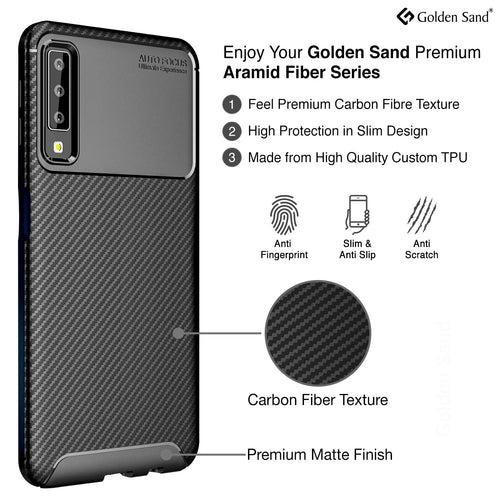 Aramid Fibre Series Shockproof Armor Back Cover for Samsung Galaxy A7 (2018), 6.0 inch, Black