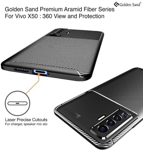 Aramid Fibre Series Shockproof Armor Back Cover for Vivo X50, 6.56 inch, Black