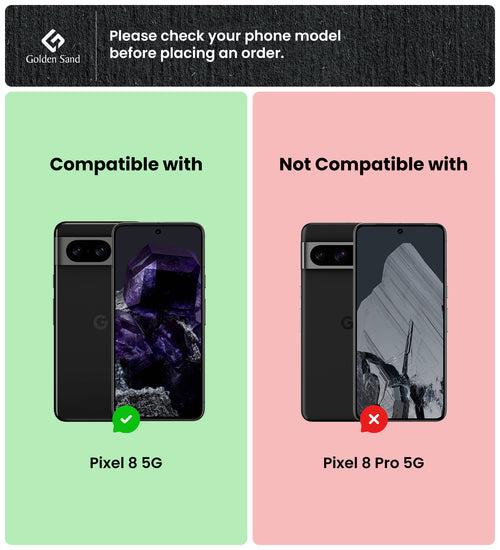 Rugged Frosted Semi Transparent PC Shock Proof Slim Back Cover for Google Pixel 8 5G, 6.17 inch, Black