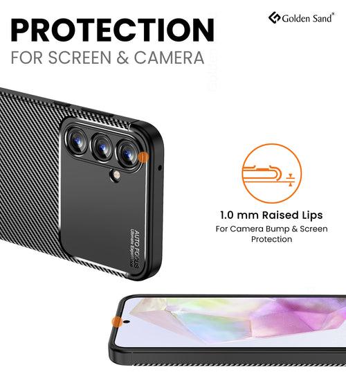 Aramid Fibre Series Shockproof Armor Back Cover for Samsung Galaxy A35 5G, 6.6 inch, Black