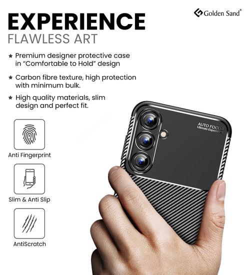 Aramid Fibre Series Shockproof Armor Back Cover for Samsung Galaxy A55 5G, 6.6 inch, Black