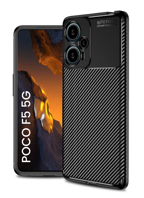 Aramid Fibre Series Shockproof Armor Back Cover for POCO F5 5G, 6.67 inch, Black