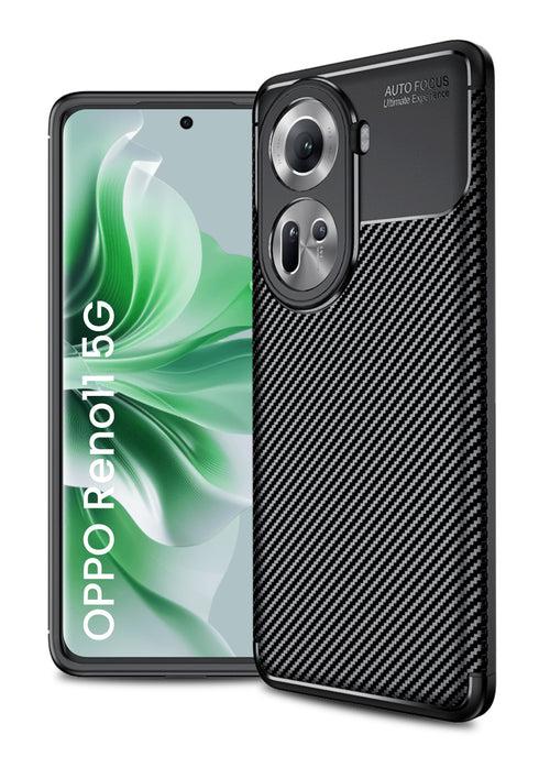 Aramid Fibre Series Shockproof Armor Back Cover for OPPO Reno 11 5G, 6.7 inch, Black