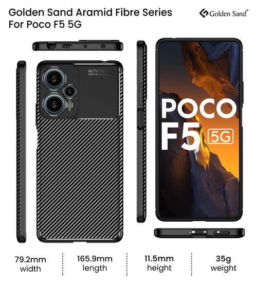 Aramid Fibre Series Shockproof Armor Back Cover for POCO F5 5G, 6.67 inch, Black