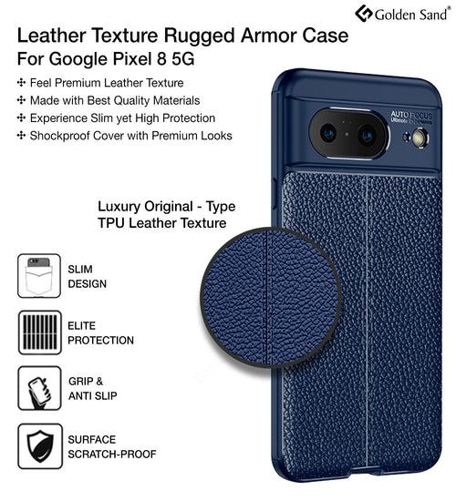 Leather Armor TPU Series Shockproof Armor Back Cover for Google Pixel 8 5G, 6.17 inch, Blue