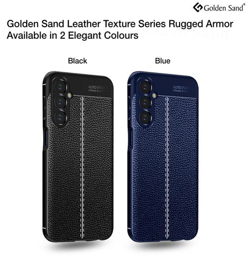 Leather Armor TPU Series Shockproof Armor Back Cover for Samsung Galaxy M34 5G, Samsung Galaxy F34 5G, 6.5 inch, Blue