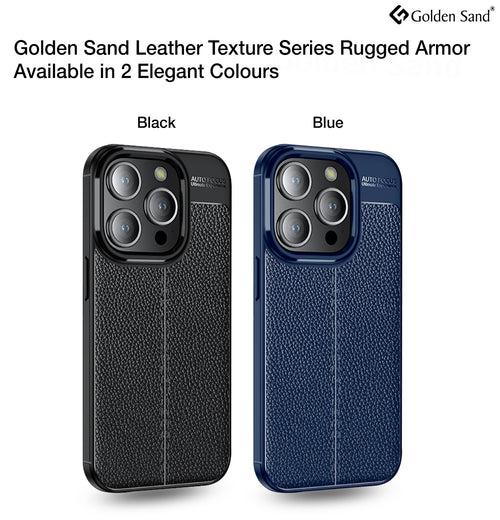 Leather Armor TPU Series Shockproof Armor Back Cover for Apple iPhone 15 Pro, 6.1 inch, Blue