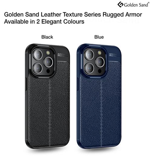Leather Armor TPU Series Shockproof Armor Back Cover for Apple iPhone 15 Pro Max, 6.7 inch, Blue