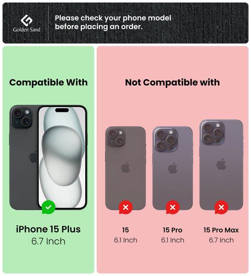 Rugged Frosted Semi Transparent PC Shock Proof Slim Back Cover for Apple iPhone 15 Plus, 6.7 inch, Black