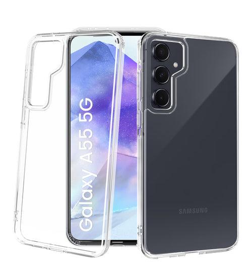 Ice Crystal Series Hybrid Transparent PC Military Grade TPU Back Cover for Samsung Galaxy A55 5G, 6.6 inch, Crystal Clear