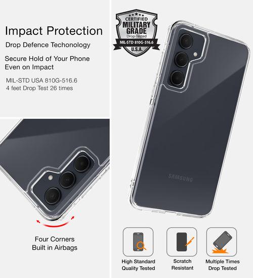 Ice Crystal Series Hybrid Transparent PC Military Grade TPU Back Cover for Samsung Galaxy A35 5G, 6.6 inch, Crystal Clear