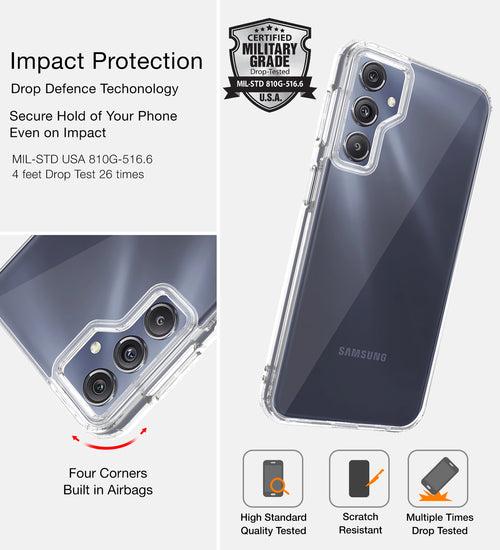 Ice Crystal Series Hybrid Transparent PC Military Grade TPU Back Cover for Samsung Galaxy M34 5G, Samsung Galaxy F34 5G, 6.5 inch, Crystal Clear