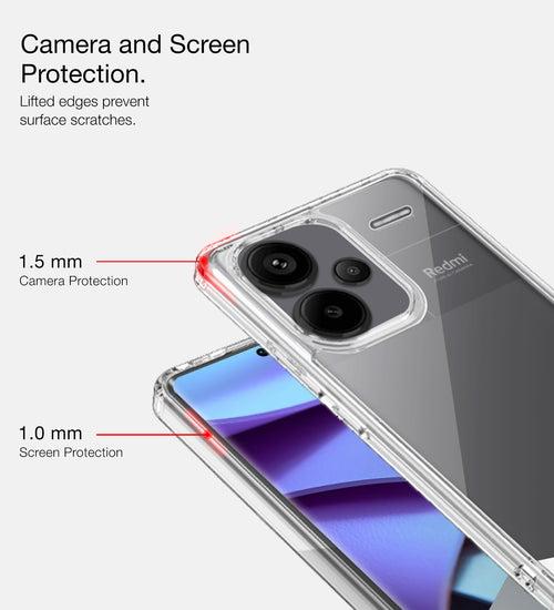 Ice Crystal Series Hybrid Transparent PC Military Grade TPU Back Cover for Redmi Note 13 Pro+ Plus 5G, 6.67 inch, Crystal Clear