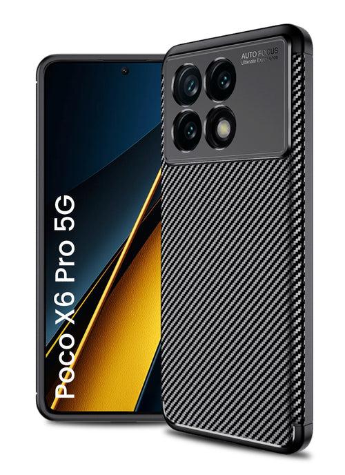 Aramid Fibre Series Shockproof Armor Back Cover for Poco X6 Pro 5G, 6.67 inch, Black