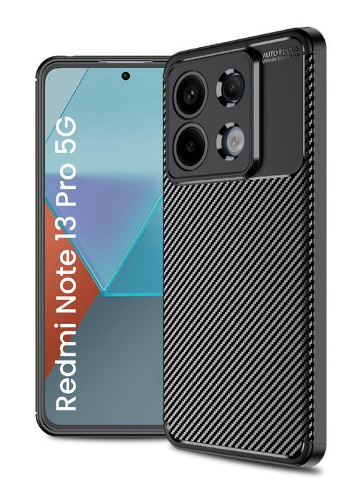 Aramid Fibre Series Shockproof Armor Back Cover for Redmi Note 13 Pro 5G, POCO X6 5G, 6.67 inch, Black