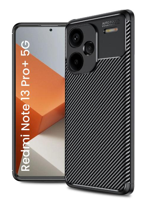 Aramid Fibre Series Shockproof Armor Back Cover for Redmi Note 13 Pro+ Plus 5G, 6.67 inch, Black