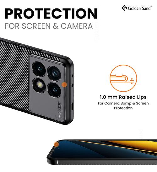 Aramid Fibre Series Shockproof Armor Back Cover for Poco X6 Pro 5G, 6.67 inch, Black