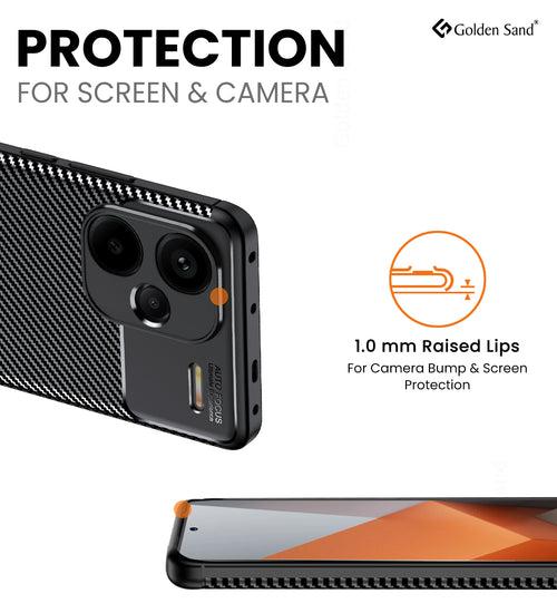 Aramid Fibre Series Shockproof Armor Back Cover for Redmi Note 13 Pro+ Plus 5G, 6.67 inch, Black