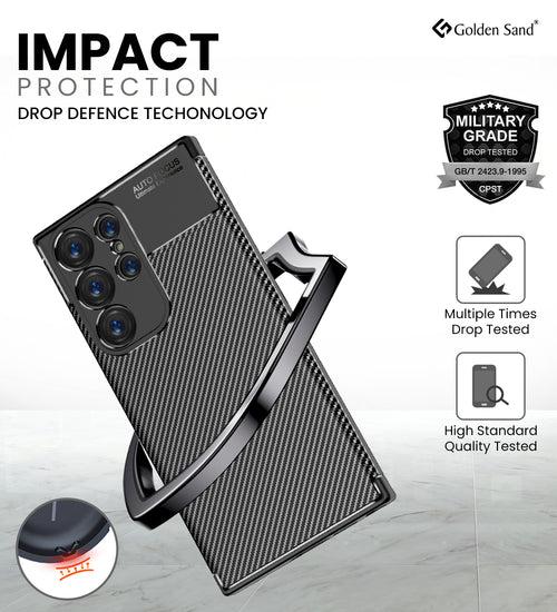 Aramid Fibre Series Shockproof Armor Back Cover for Samsung Galaxy S24 Ultra 5G, 6.8 inch, Black