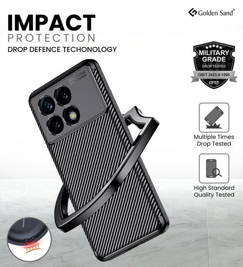 Aramid Fibre Series Shockproof Armor Back Cover for Poco X6 Pro 5G, 6.67 inch, Black