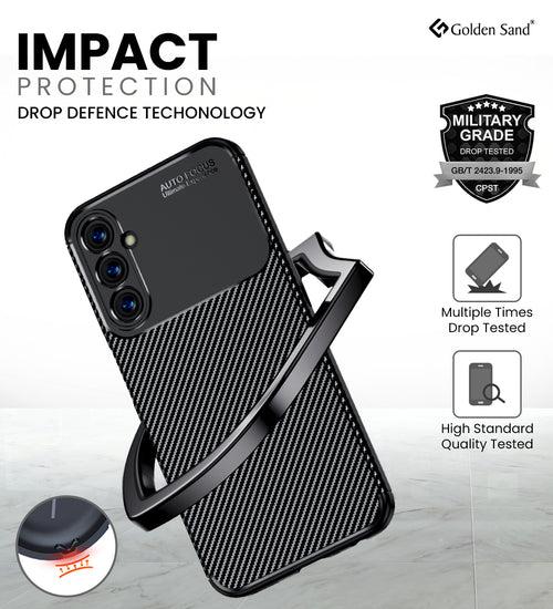 Aramid Fibre Series Shockproof Armor Back Cover for Samsung Galaxy A25 5G, 6.5 inch, Black