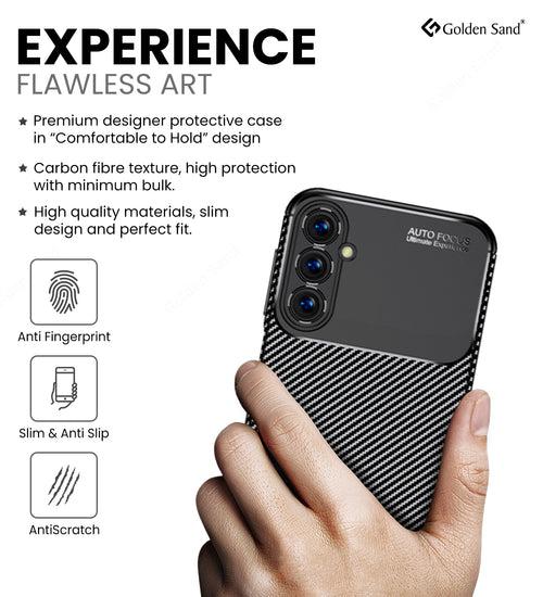 Aramid Fibre Series Shockproof Armor Back Cover for Samsung Galaxy A25 5G, 6.5 inch, Black