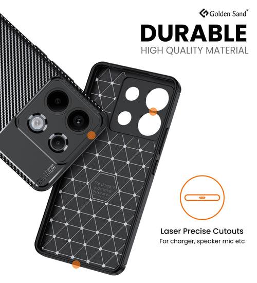 Aramid Fibre Series Shockproof Armor Back Cover for Redmi Note 13 Pro 5G, POCO X6 5G, 6.67 inch, Black