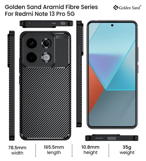 Aramid Fibre Series Shockproof Armor Back Cover for Redmi Note 13 Pro 5G, POCO X6 5G, 6.67 inch, Black