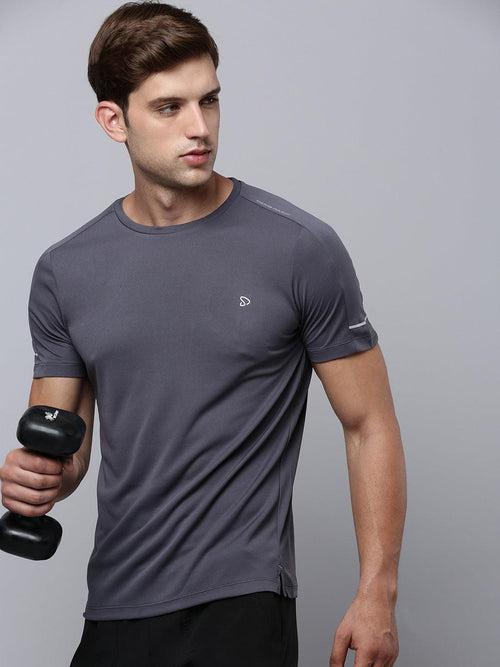 Sporto Men's Instacool Solid Jersey Tee - Charcoal