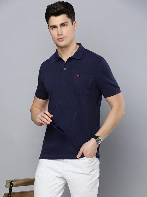 Sporto Men's Polo T-shirt With Pocket - Peacoat