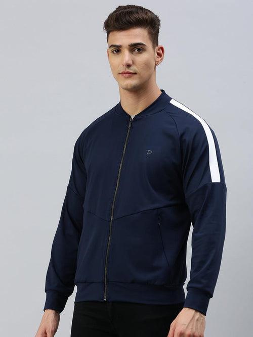 Sporto Men's Spacer Jacket with Contrast Shoulder Panel | Navy