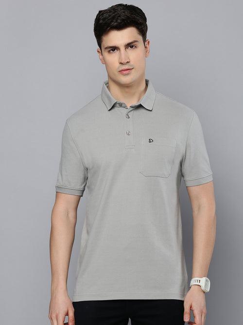 Sporto Men's Polo T-shirt With Pocket - Quiet Grey