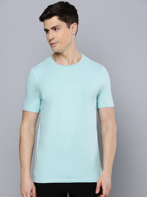 Sporto Men's Fluid Cotton Round Neck T-shirt - Dream Blue