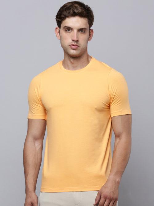 Sporto Men's Fluid Cotton Round Neck T-shirt - Musk Melon