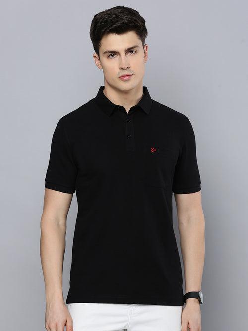 Sporto Men's Polo T-shirt With Pocket - Black