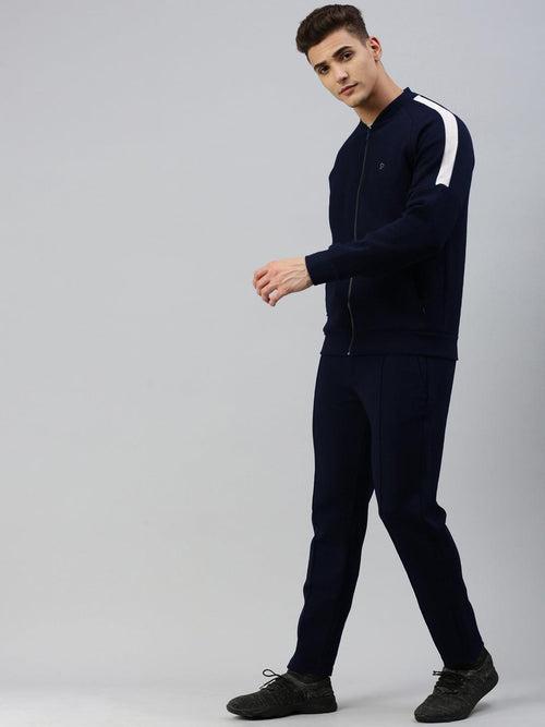 Sporto Men Spacer Jacket and Track Pant Coord Set - Navy