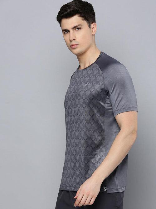 Sporto Men's Instacool Printed Jersey Tee - Charcoal