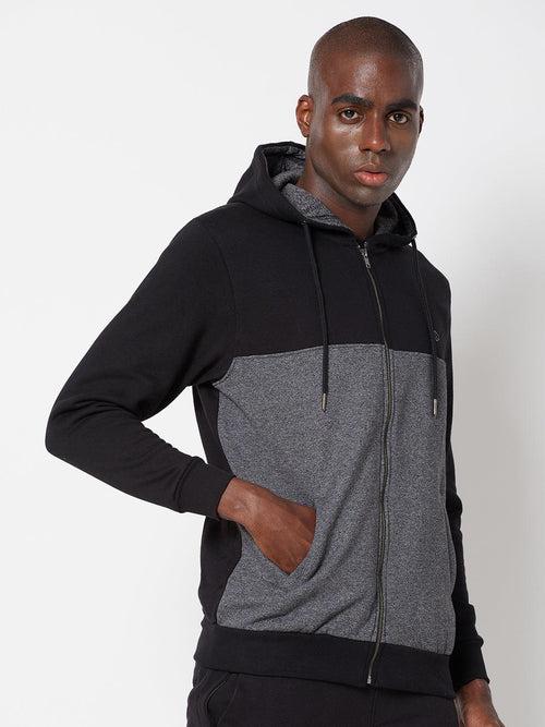 Sporto Men's Hoodie Jacket (Black - Navy)