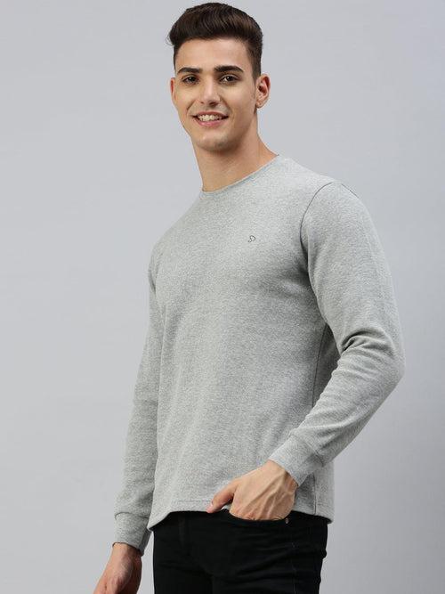 Sporto Men's Waffle Sweatshirt - Grey Melange