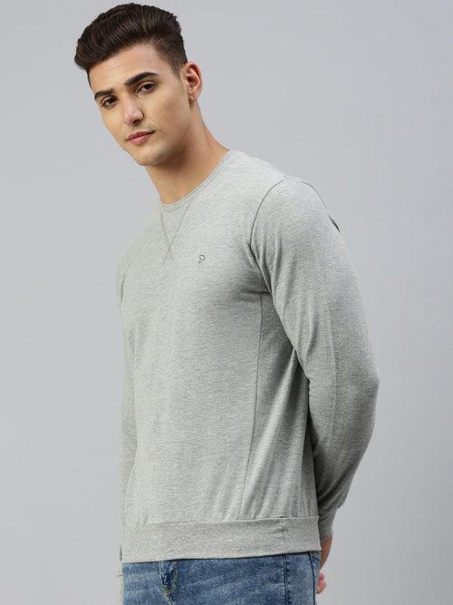 Sporto Wonder Sweatshirt for Men | Ultra Soft Microfiber Fabric | Grey Melange