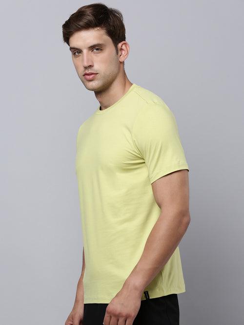 Sporto Men's Fluid Cotton Round Neck T-shirt - Muted Lime